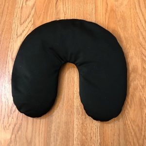 Micro Bead U Shaped Neck Travel Pillow Lumbar Roll Back Support Cushion Black